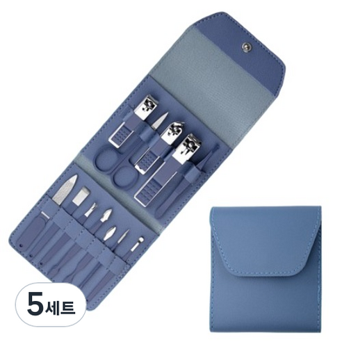킹스로드 네일 손톱깎이 12종 세트, 5세트, 블루