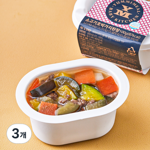 얌이밀 소고기 호박가지 된장, 100g, 3개