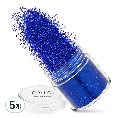 러비쉬 프리미엄 네일 글리터 10g, LVS-018 스피넬블루, 5개