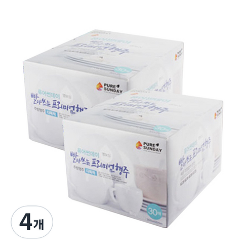 퓨어썬데이 빨아쓰는 프리미엄 행주 300 x 400 mm, 30개입, 4개