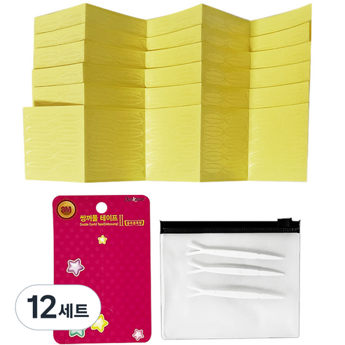 다크니스 일반 단면 쌍꺼풀테이프 올록볼록형 50p, 12세트