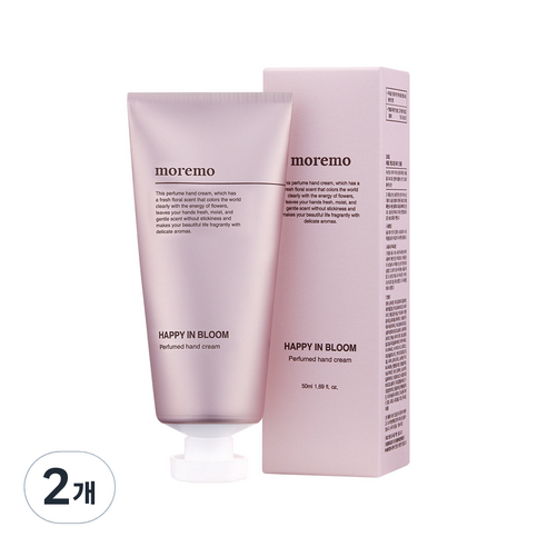 모레모 퍼퓸드 핸드크림 해피 인 블룸, 50ml, 2개