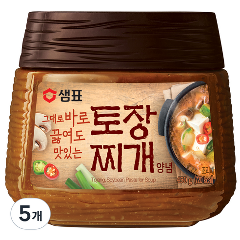 샘표 토장 찌개양념, 450g, 5개