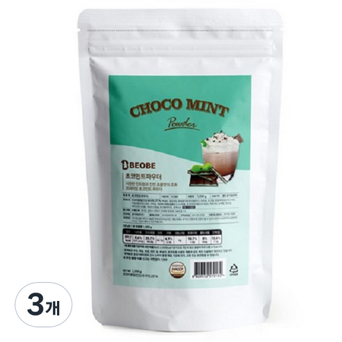 베오베 초코민트 파우더, 1kg, 1개입, 3개