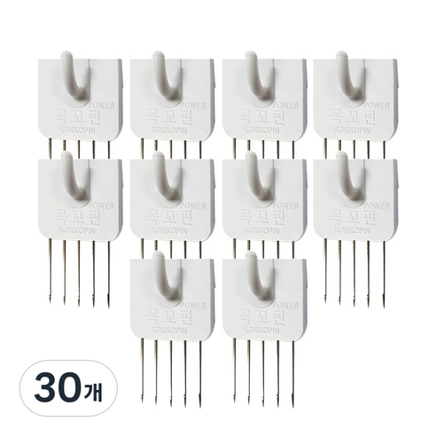 꼭꼬핀 파워 U자형, 화이트, 30개