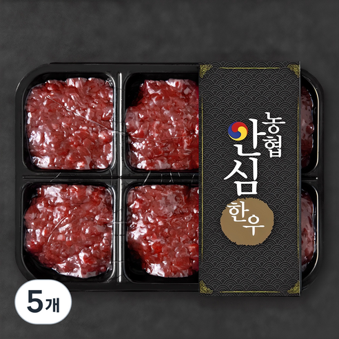 농협안심한우 정성스레 갈아 만든 한우 다짐육 1등급 (냉장), 300g, 5개