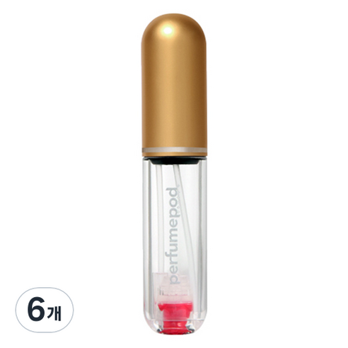 트라발로 퍼퓸팟 퓨어 펌핑식 충전 휴대용 향수공병 5ml, 골드, 6개