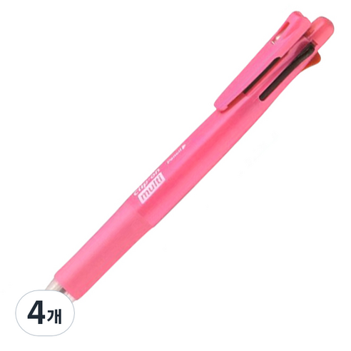 제브라 클립온멀티 다색펜 B4SA1, 큐티핑크, 4개