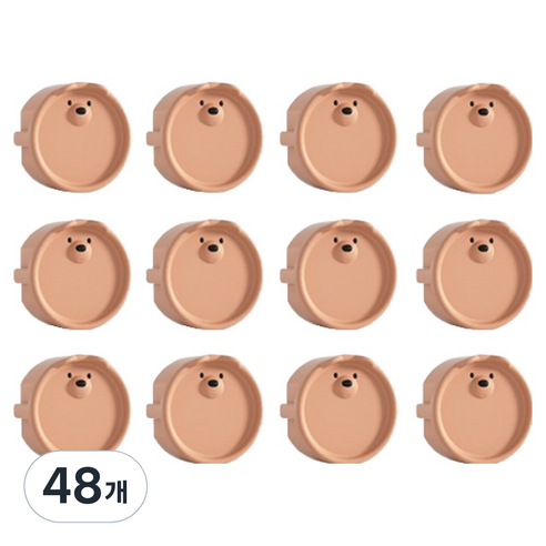 콘센트 안전커버 곰돌이, 핑크, 48개