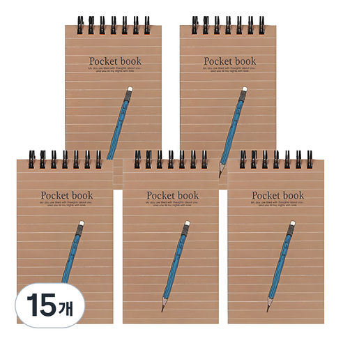 톡톡팬시 포켓 상철 수첩 60매, 스트라이프, 15개