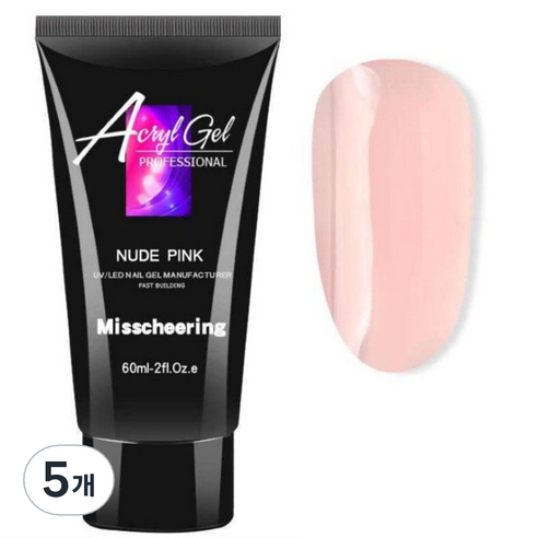 미스치어링 폴리젤 네일 연장 60ml, NUDE PINK, 5개