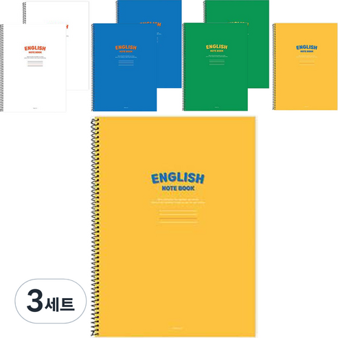 핑크풋 1500 비비드 영어노트 4종 x 2p 세트, WHITE + GREEN + BLUE + YELLOW, 3세트