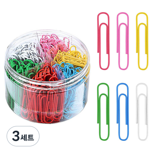 바코젤 6색 컬러 클립 세트, 480개입, 3세트