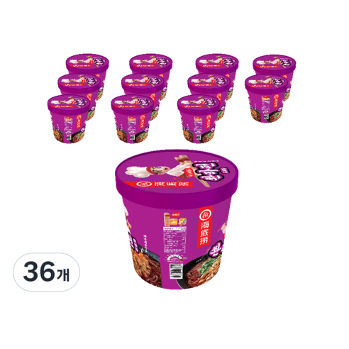 하이디라오 쏸라펀 누들컵 128g, 36개