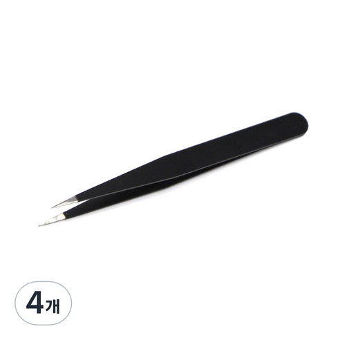 고급 속눈썹 핀셋, 4개, 일자형