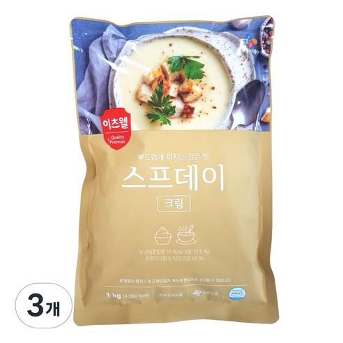 이츠웰 크림스프 데이, 1kg, 3개