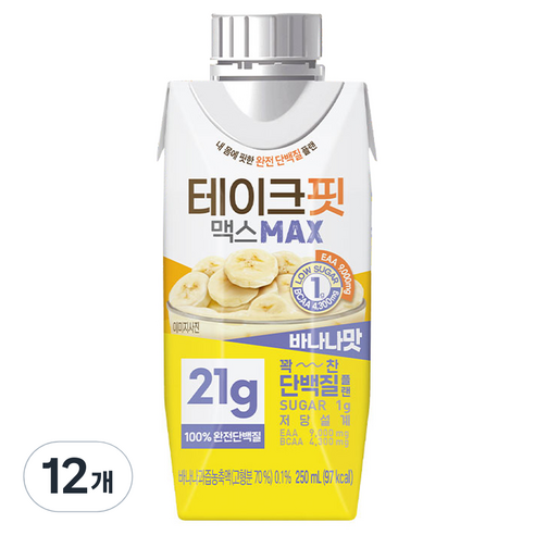 테이크핏 맥스 바나나맛 프로틴, 250ml, 12개