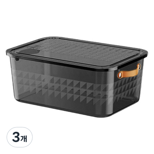 블럭마트 의류 이불 멀티정리상자, 블랙, 3개
