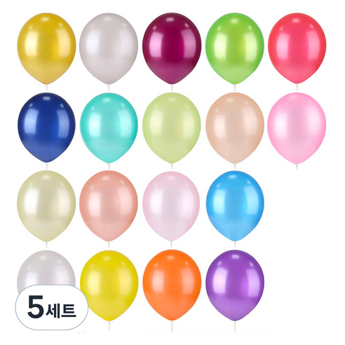 펄 레인보우풍선 30cm 50p 세트, 혼합색상, 5세트