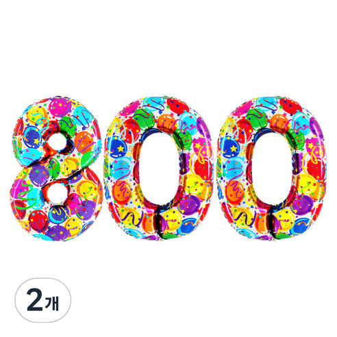 그라보벌룬 은박풍선 숫자 800, 벌룬프린트, 2개