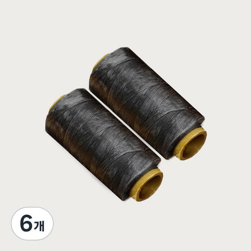 가죽공예 왁스실 초사용 1mm x 220m, 다크그레이, 6개