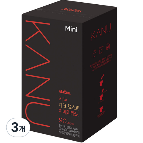 카누 미니 다크 로스트 아메리카노, 0.9g, 90개입, 3개