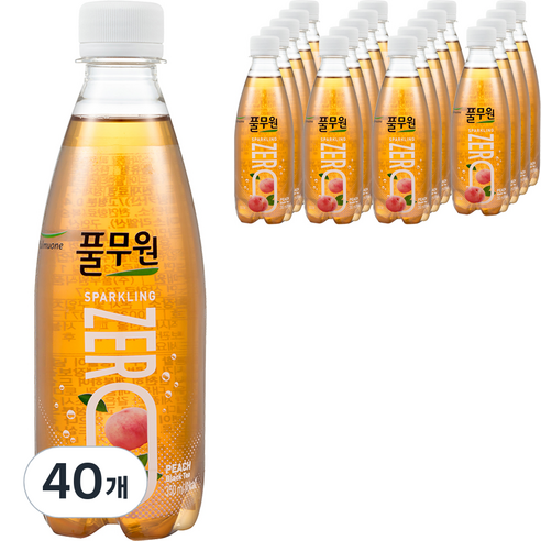 풀무원 제로 스파클링 피치 블랙티, 350ml, 40개