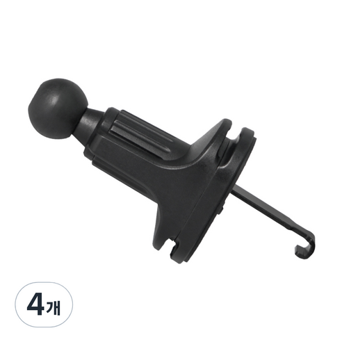 레드빈 케이블 클립 스틸 후크 레버형 차량용 송풍구 핸드폰 거치대 부품 DLAM, 4개, 블랙