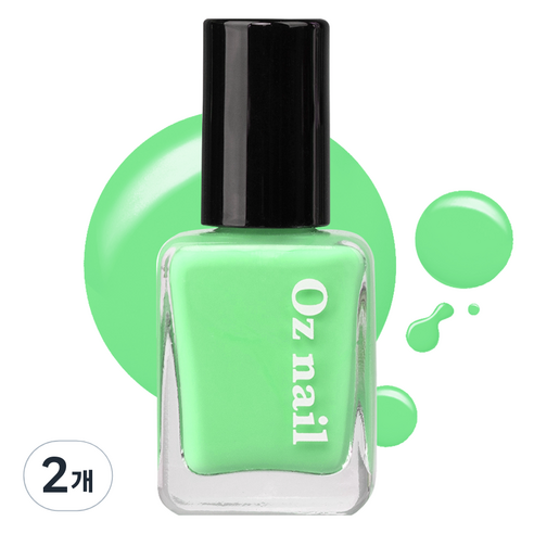 오즈네일 샤인 무드 네일 컬러 매니큐어, NE05 그린애플 팝, 8ml, 2개