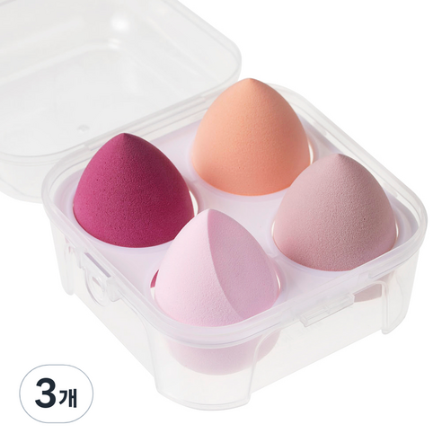 비타할로 에그 퍼프 4종 + 케이스, 3개, 무향