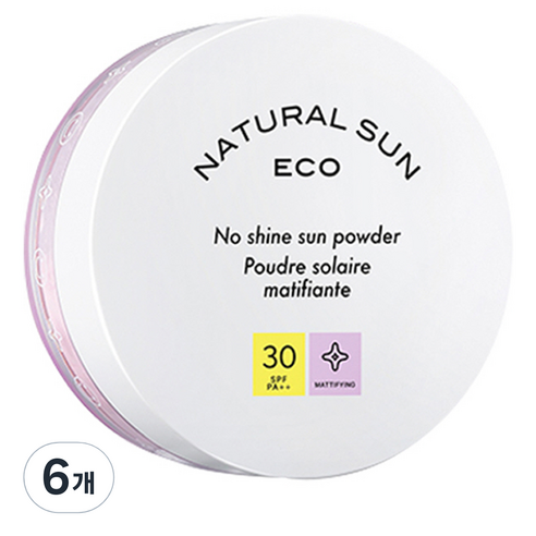 더페이스샵 내추럴 선 에코 피지잡는 선 파우더 SPF30 PA++, 13g, 6개