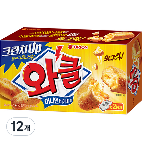 오리온 돌아온 와클 어니언바게트맛, 38g, 12개