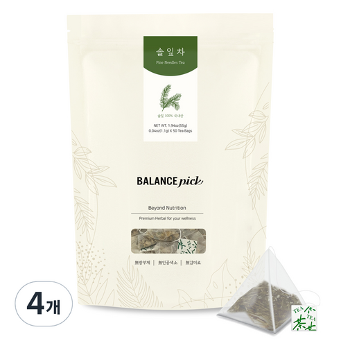 밸런스픽 솔잎차 삼각 티백, 1.1g, 50개입, 4개