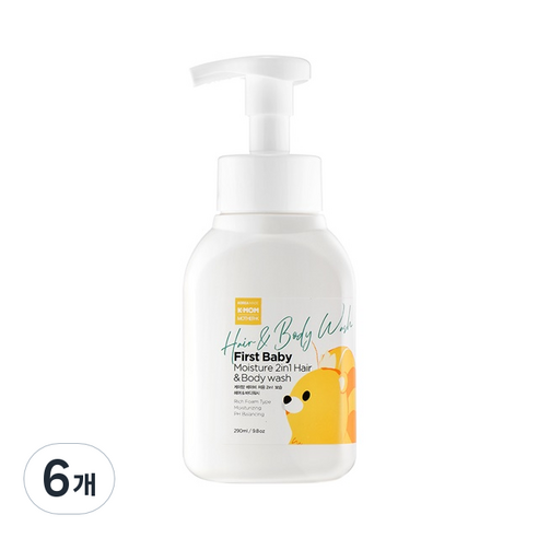 케이맘 베이비 처음 2 in 1 헤어 앤 바디워시, 290ml, 6개