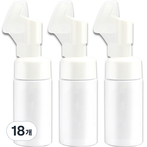 실리콘 브러쉬 거품 펌프 용기 100ml, 화이트, 18개