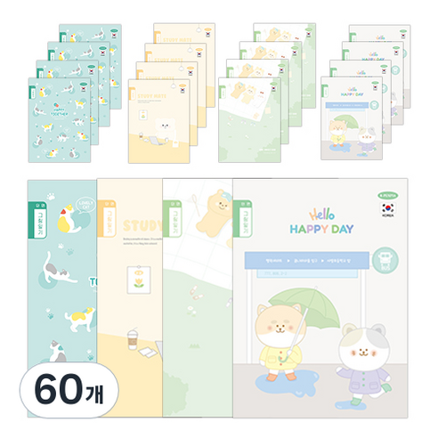 펜피아 1000 초등제본 그림일기 단면 노트, 랜덤 발송, 60개