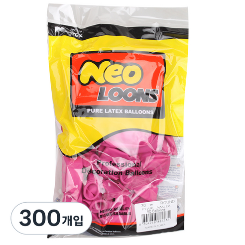 네오룬스 라운드풍선 30cm, 펄 아젤리아, 300개