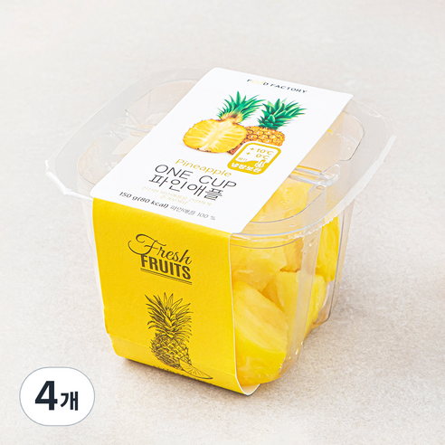 푸드팩토리 원 컵 파인애플, 150g, 4개