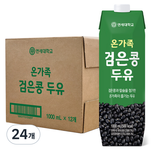 연세두유 온가족 검은콩두유 1000ml X 12팩, 1L, 12개 연세단백질