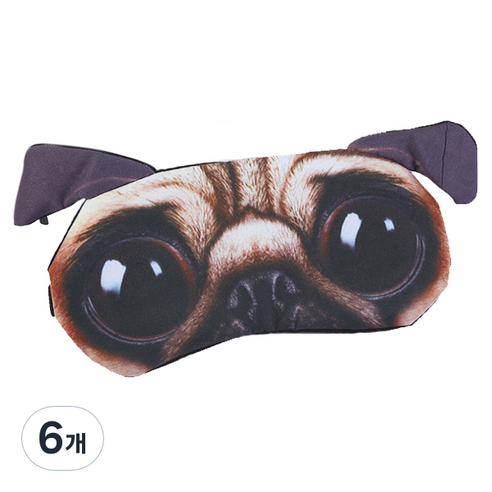 동물 그래픽 안대 3 불독, 1개입, 6개