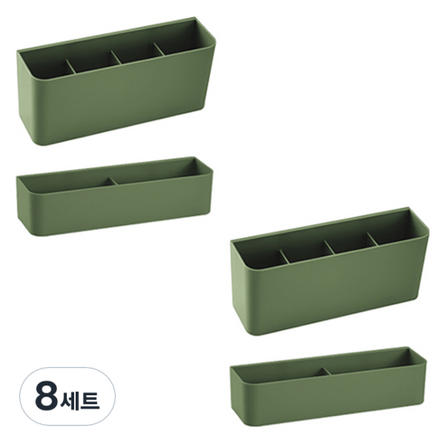 블럭마트 벽걸이형 접착식 우산보관함 더블 세트, 그린, 8세트