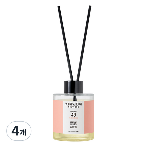 더블유드레스룸 퍼퓸 디퓨저, No49 피치 블러썸, 120ml, 4개