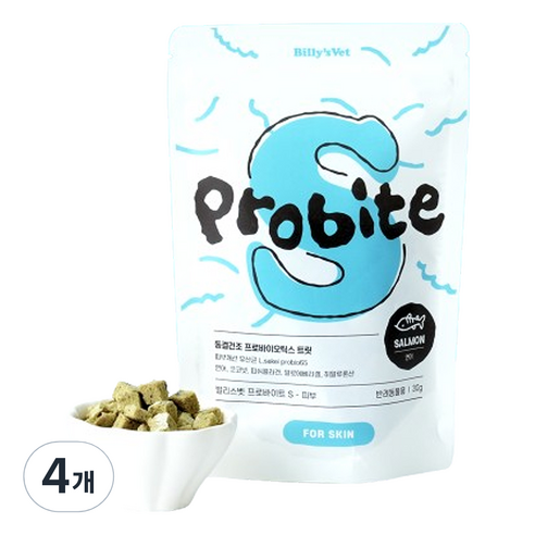 빌리스벳 반려동물 프로바이트 영양제, 피부/피모, 30g, 4개