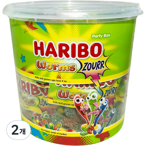하리보 웜즈 사우어 젤리, 960g, 2개