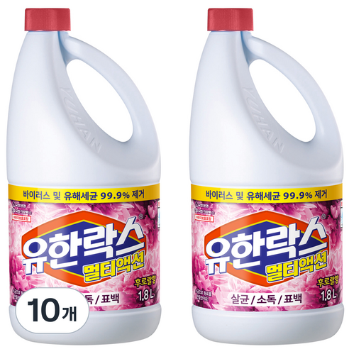 유한락스 멀티액션 락스 후로랄, 1.8L, 10개