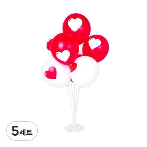 파티쇼 풍선꽂이장식세트70cm 인쇄, 포인트하트혼합, 5세트