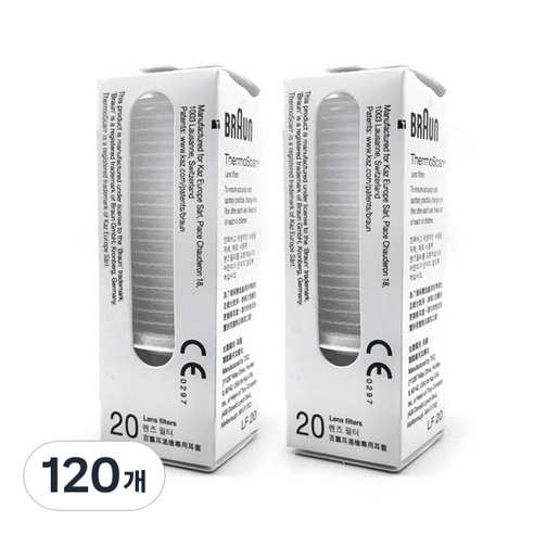 BRAUN 써모스캔 귀 체온계 전용 렌즈필터 LF40, 6개