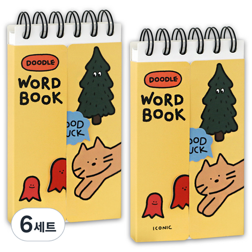 아이코닉 두들 단어장 수첩 81매, 04 Cream yellow, 6세트