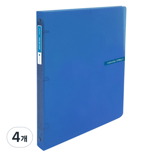 에코청운 칼라칩 투명 3공 미니 O링 바인더 2cm A4, 파랑, 4개