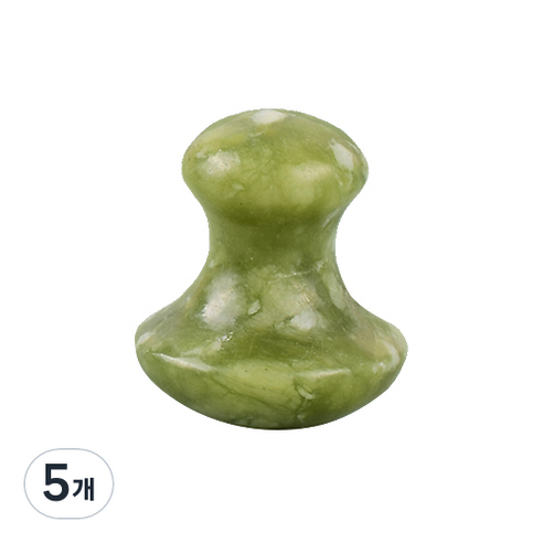 비취 옥 얼굴 마사지 돌, 올리브, 5개